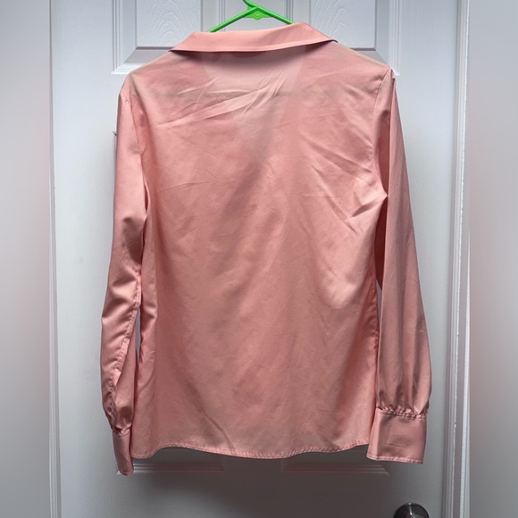Josephine Peach Coral Button Front Blouse | Satin Feel | Size 14 - Picture 7 of 7